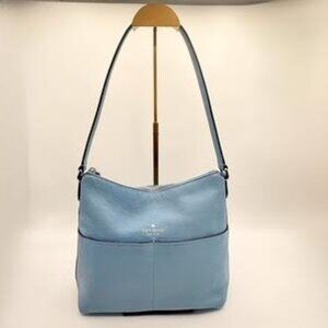Kate Spade New York Light Blue Leather Hobo Shoulder Tote